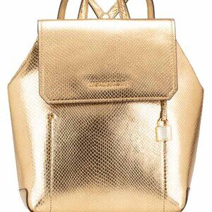 EUC Michael Kors Hayes Python Embossed Gold Backpack with Lock
